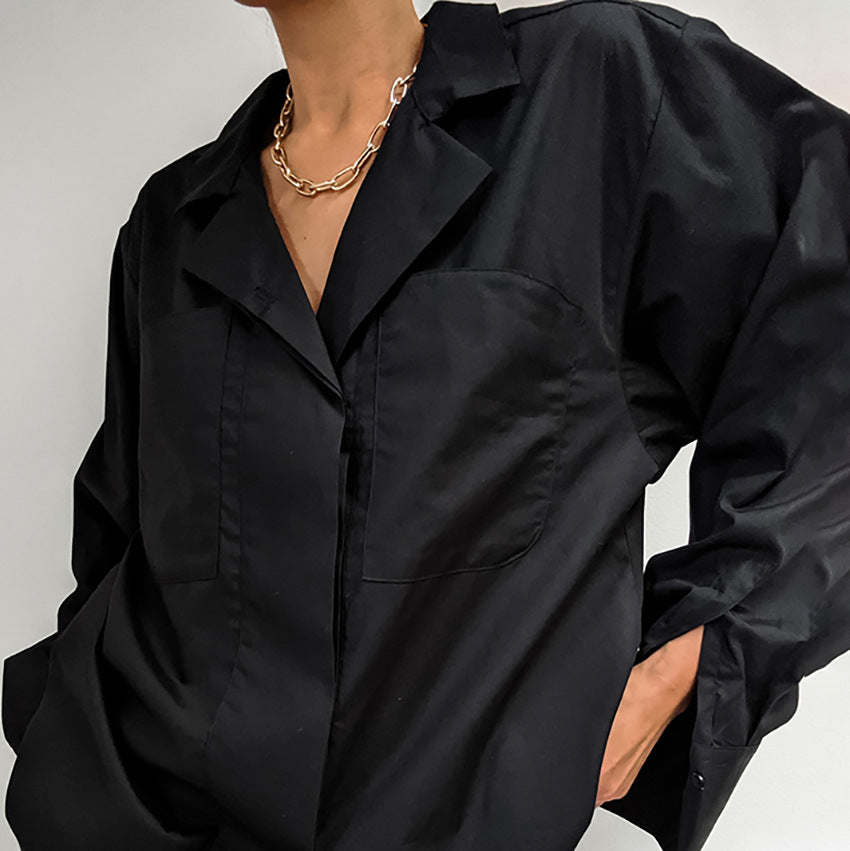 Damer elegant bluse med løse ærmer og struktureret krave Stilla