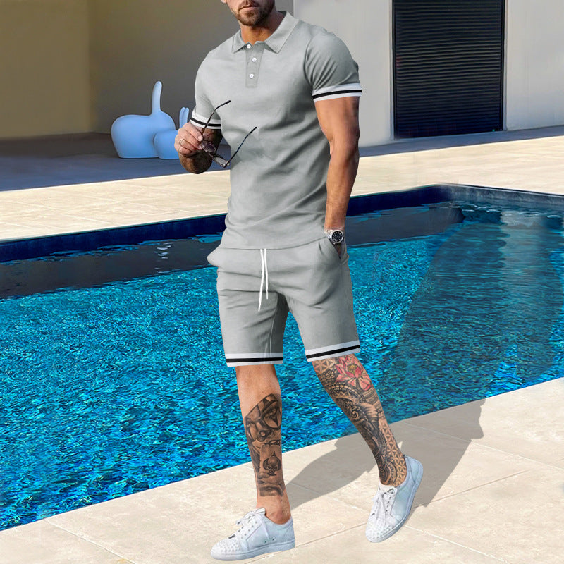 Herre Poloshirt og Shorts Sæt med sporty design og åndbar pasform Stilla