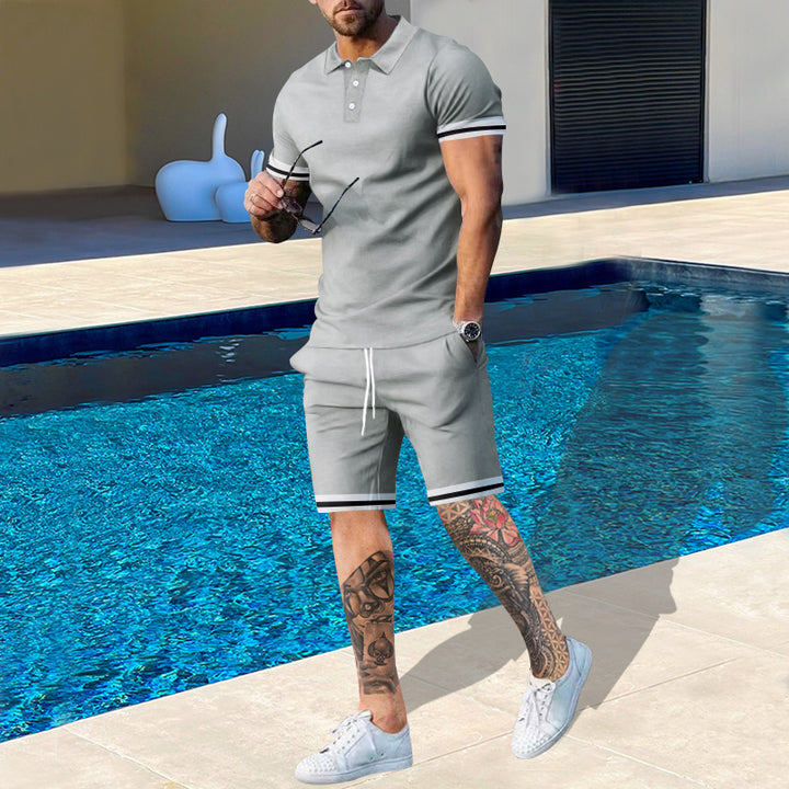 Herre Poloshirt og Shorts Sæt med sporty design og åndbar pasform Stilla