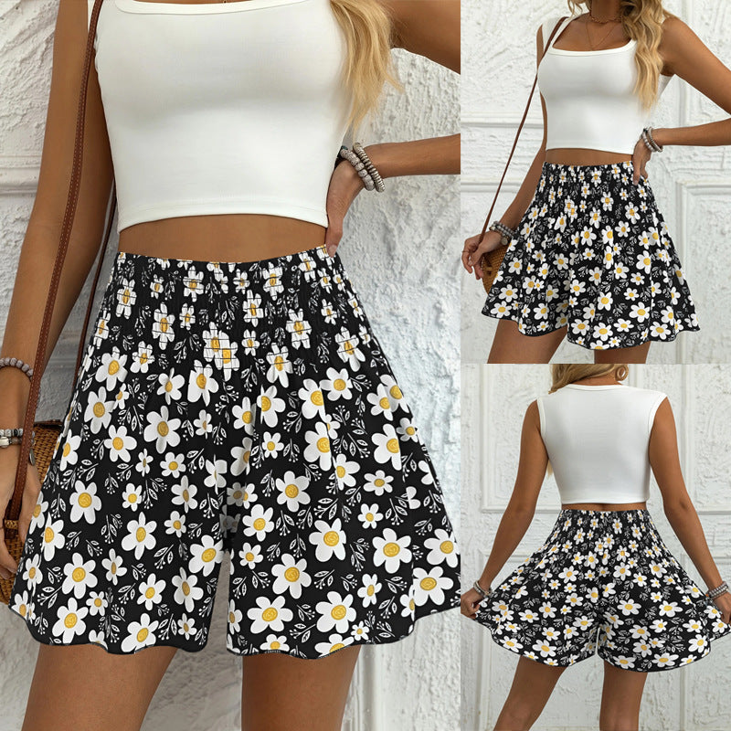 Dame Floral Print Afslappet Fit Shorts Stilla