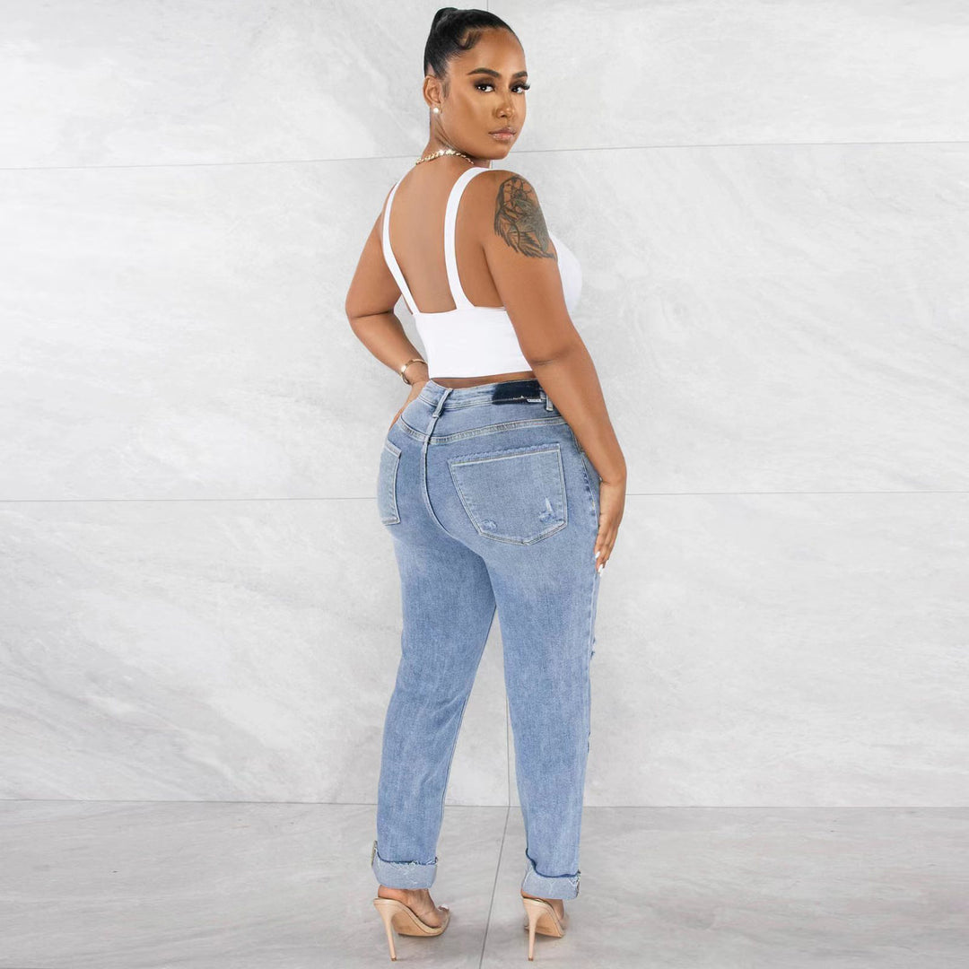 Kvinders Revne Boyfriend Jeans med Høj Talje og Casual Look Stilla