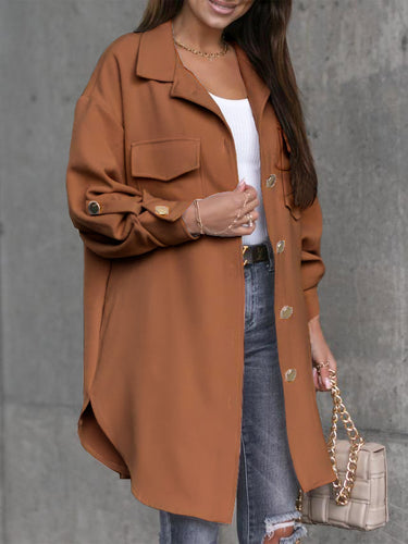 Kvinders Oversized Skjortejakke med Praktiske Lommer og Fashionabel Snit Stilla