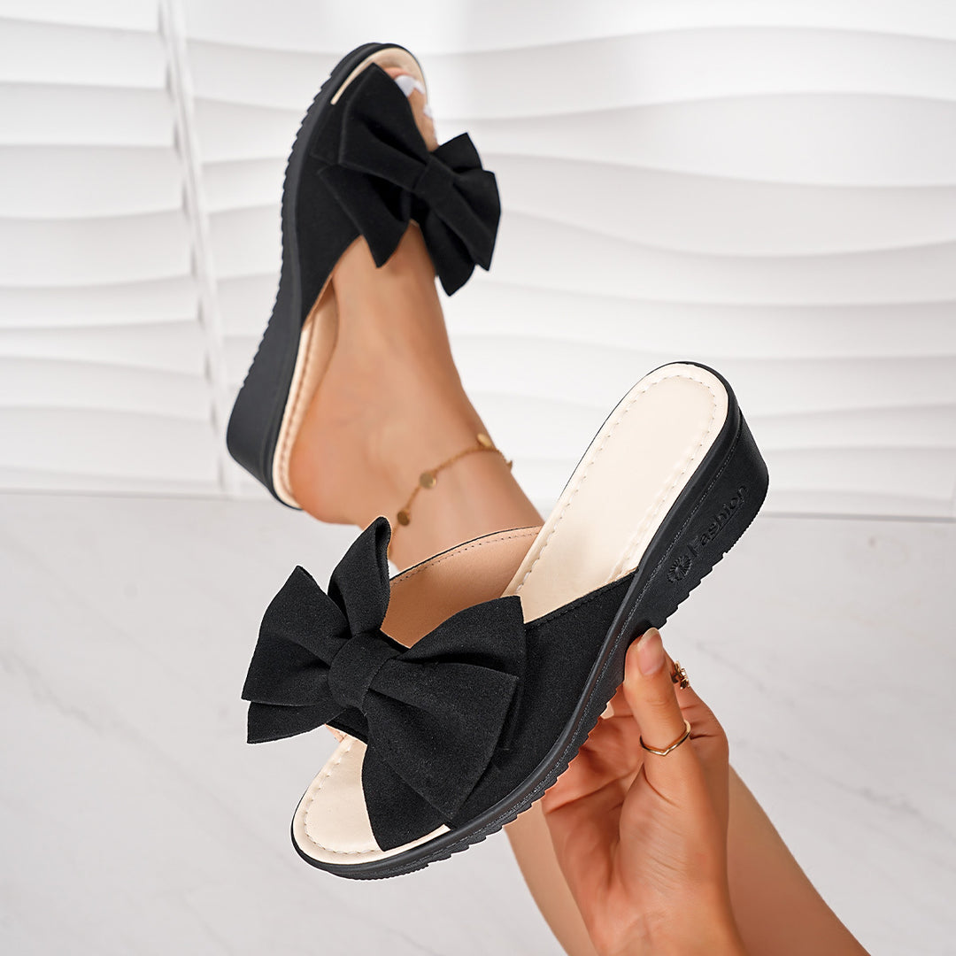 Dame elegante Wedge-sandaler med dekorativ sløjfe-detalje Stilla