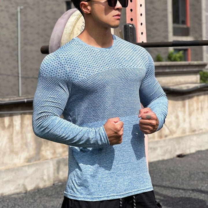 Herrer langærmet funktionsshirt med åndbar mesh-overflade Stilla