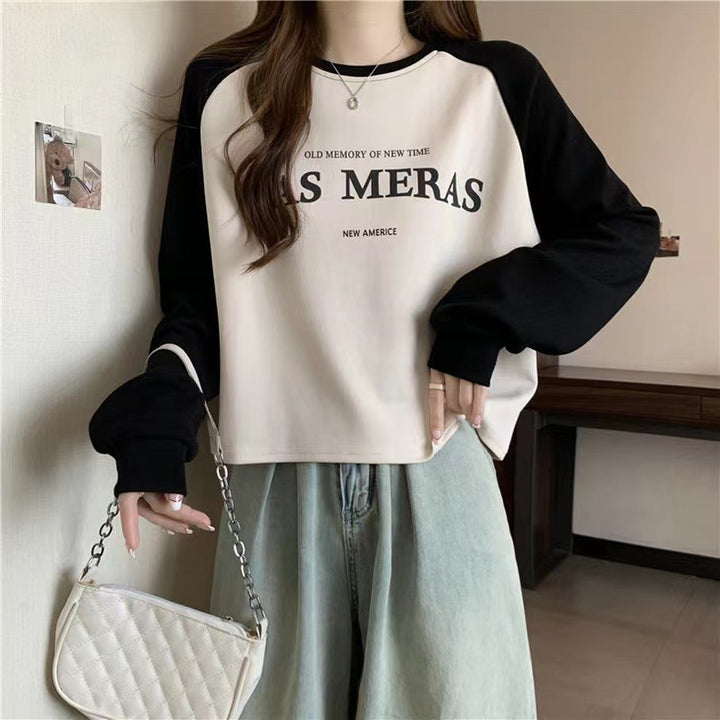 Femme Trendy Grafik Crop Sweatshirt Stilla
