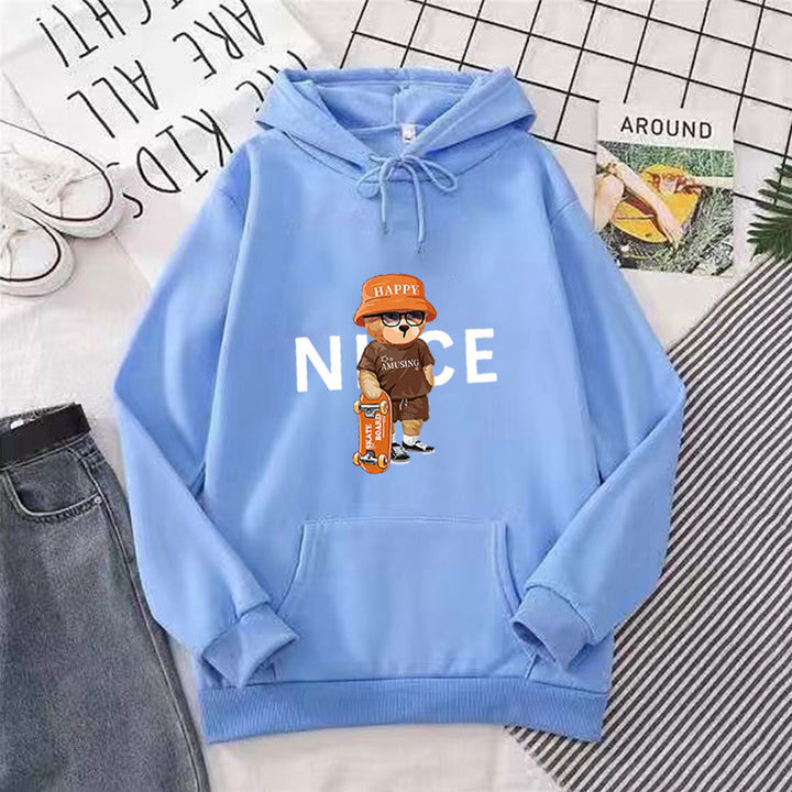 Kvinder hoodie med livligt tegneserie design Skovae