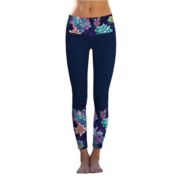 Dame sportleggings med moderne marmor mønster og elastisk talje Stilla