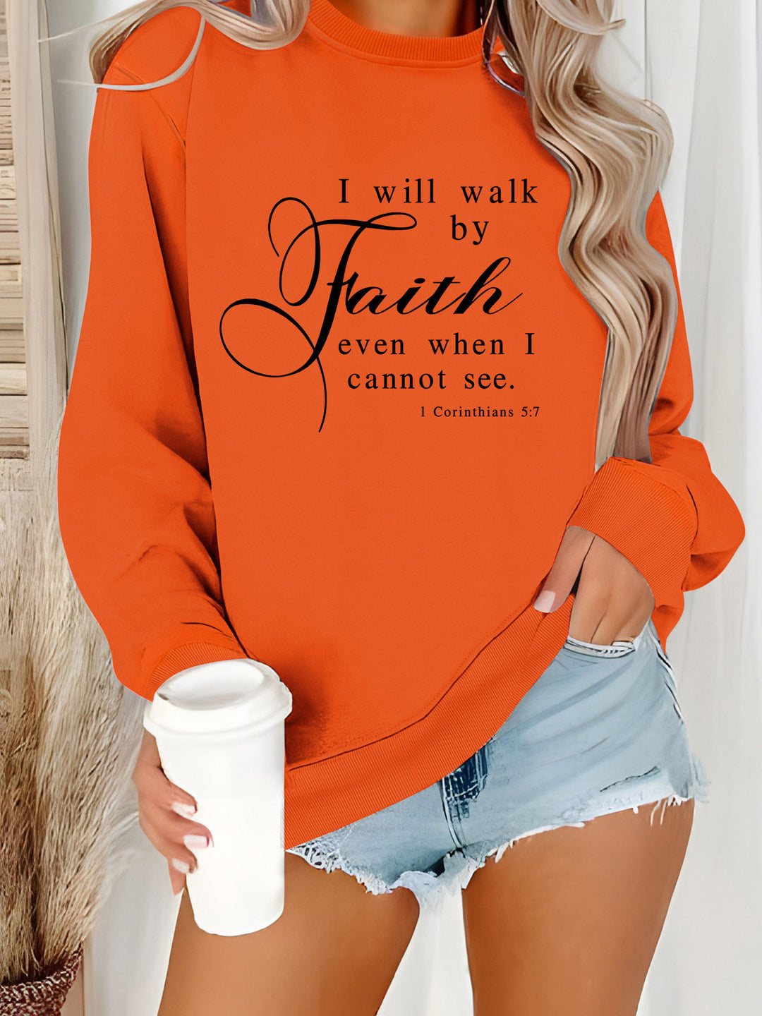 Dame sweatshirt med inspirerende tekst og blødt materiale Stilla