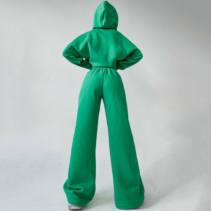 Kvinders afslappede fit hættebluse og løs sweatpants sæt Skovae