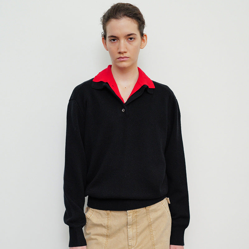 Dame Sporty Langærmet Polo T-shirt med kontrasterende krave og materialer af høj kvalitet Stilla