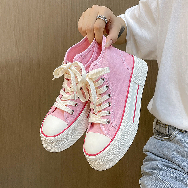 Dame højformat sneakers med tyk plateau sål og åndbar struktur Stilla