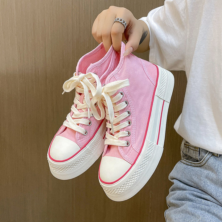 Dame højformat sneakers med tyk plateau sål og åndbar struktur Stilla