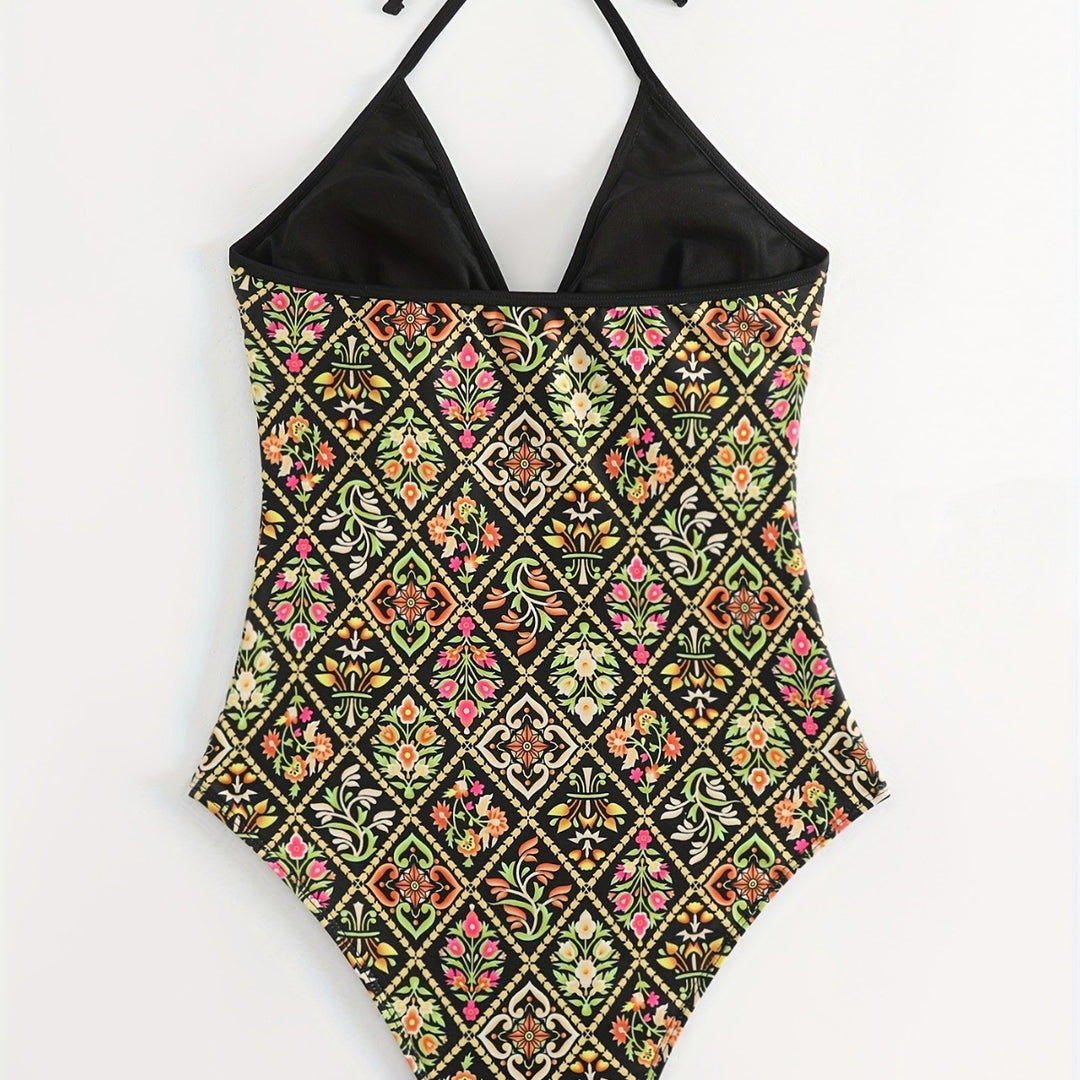 Dame One-piece badedragt med fashionable floralsk design Skovae