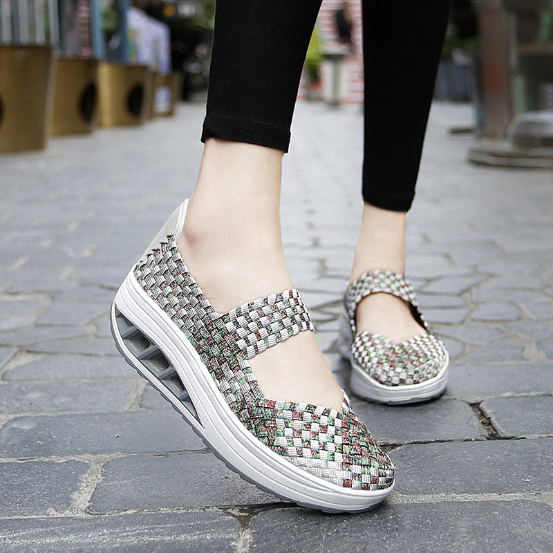 Dame Komfort Woven Slip-On Sneakers Stilla