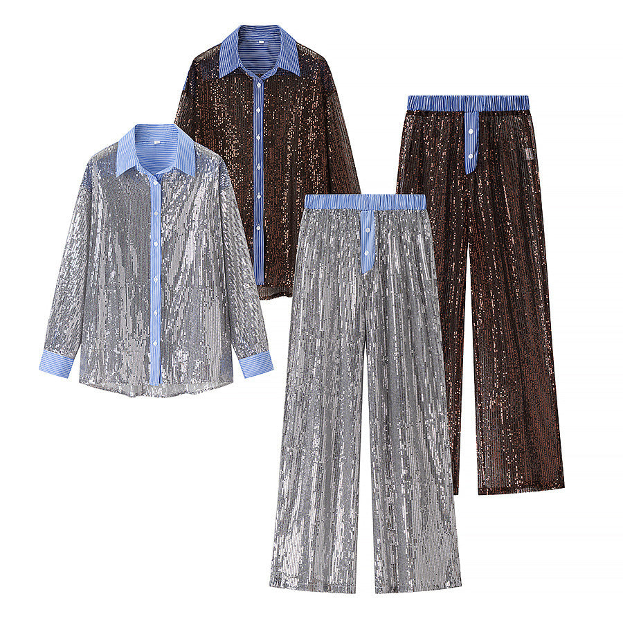 Dames Glamorous Pyjamasæt med Pailletter Stilla