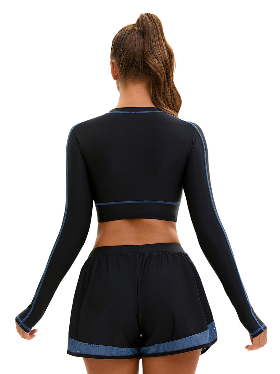 Dame Sporty Langærmet Top med åndbare Shorts Stilla