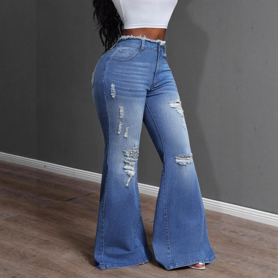 Kvinder Bootcut Jeans med Flossede Detaljer Stilla