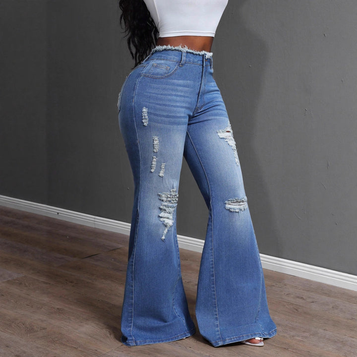 Kvinder Bootcut Jeans med Flossede Detaljer Stilla