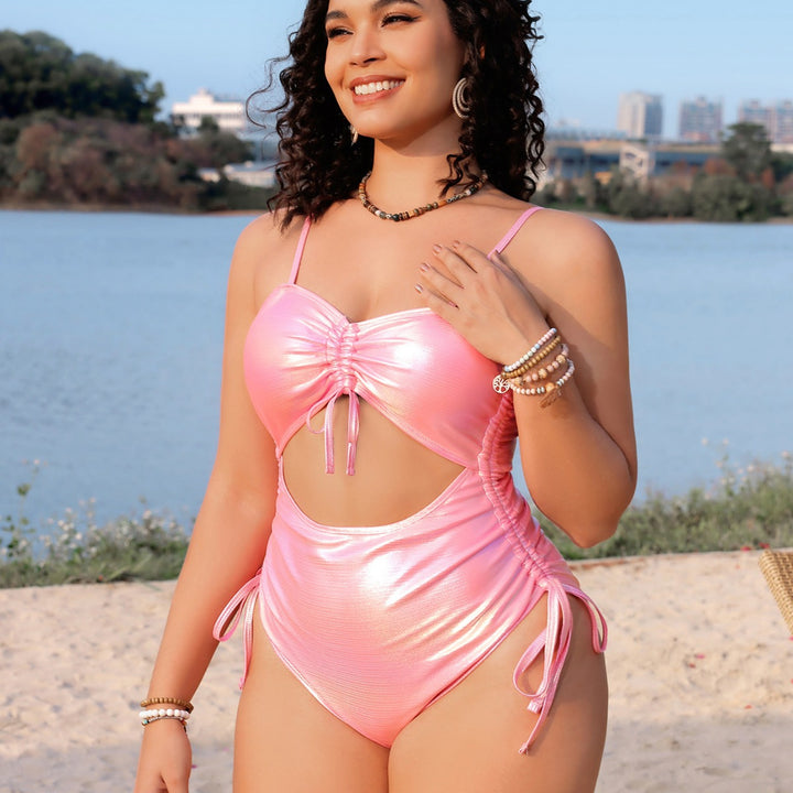 Dame One-Piece Badedragt med spændende Cut-Out og Rüschen Skovae