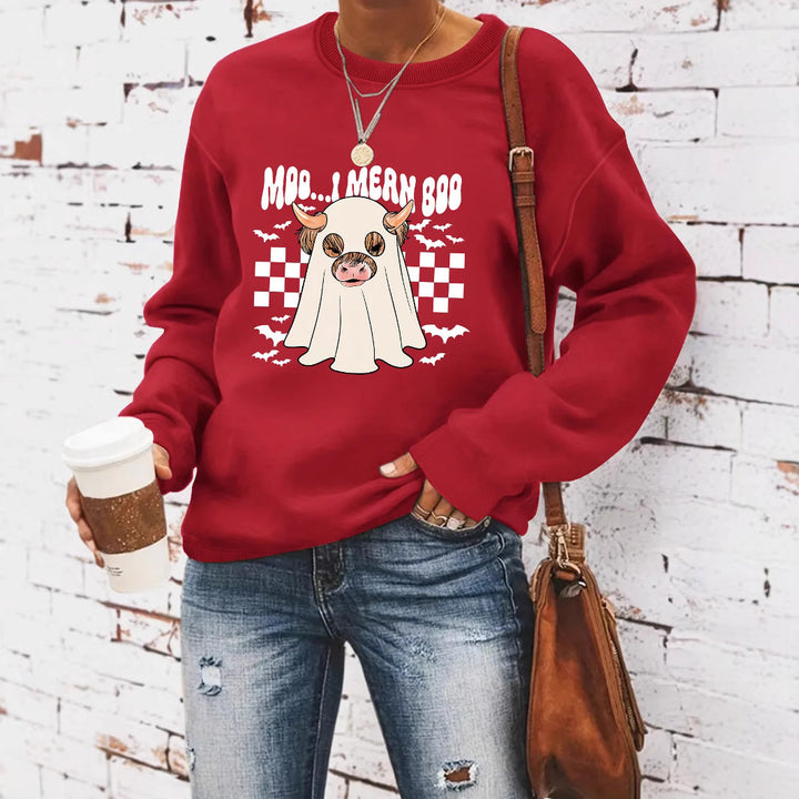Kvinders sweatshirt i muntert Halloween-design Stilla
