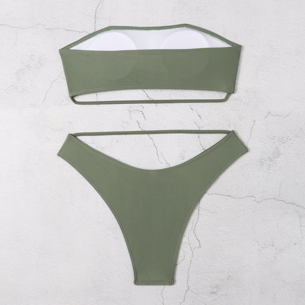 Dame bikini-sæt med elegant lukning og højskåret trusse Stilla