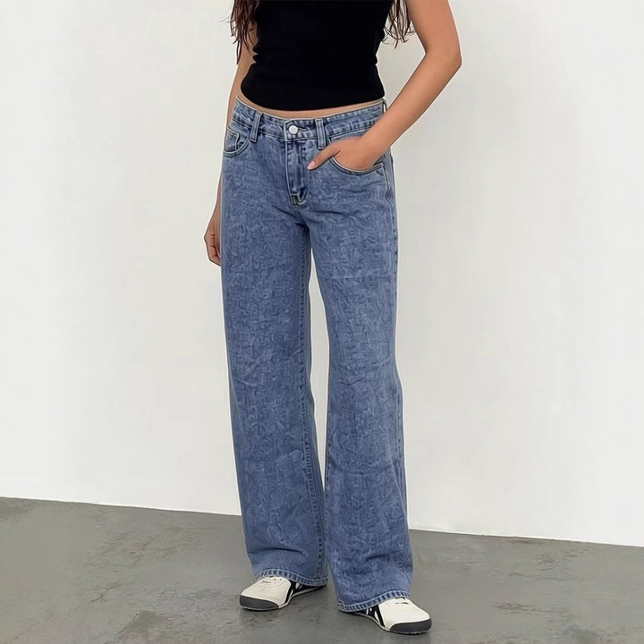 Dame Wide High-Waist Jeans med klassisk pasform og rå kanter Skovae