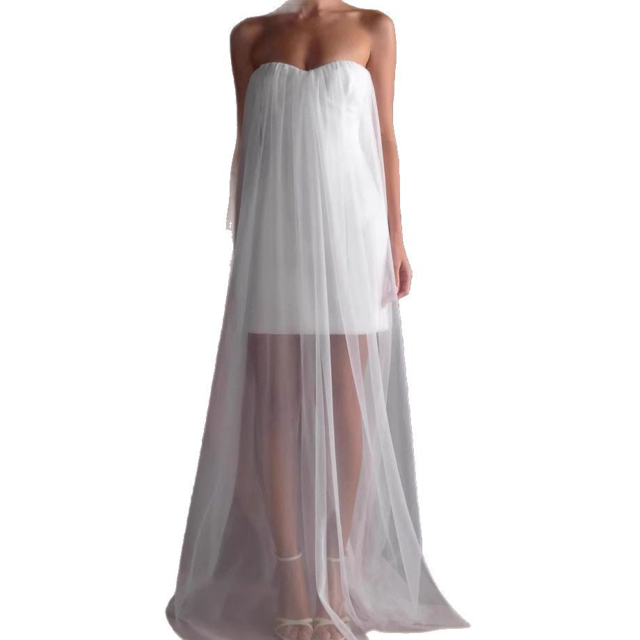 Femme Elegante Stropfri Tyllkjole Stilla