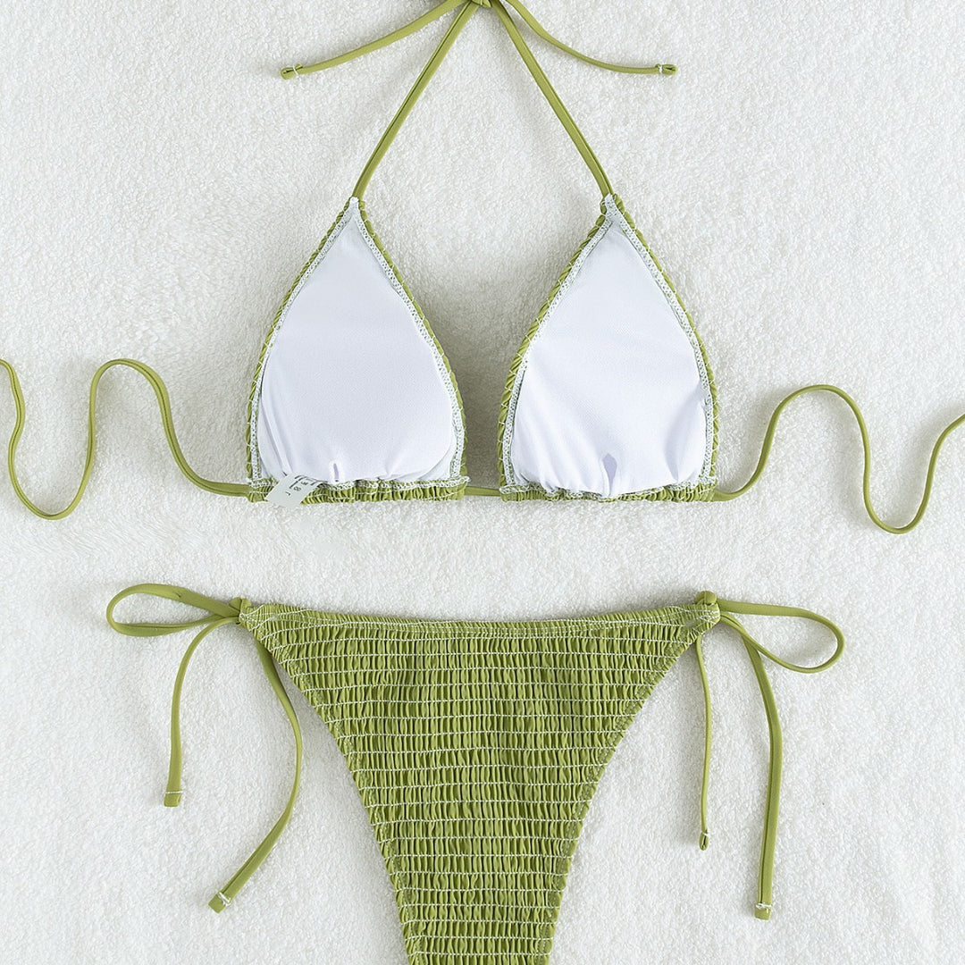 Dame Triangel-Bikini Sæt med justerbare stropper og minimalistisk design Skovae