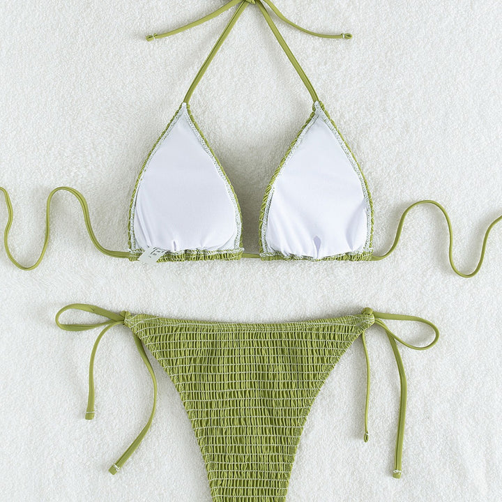 Dame Triangel-Bikini Sæt med justerbare stropper og minimalistisk design Skovae