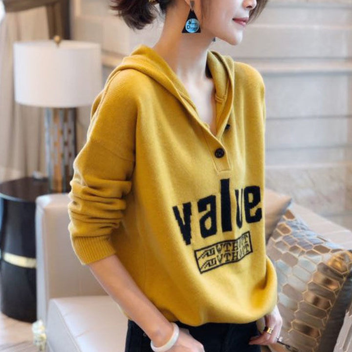 Femme Cozy Hoodie Sweatshirt med unikt knapdetalje Stilla