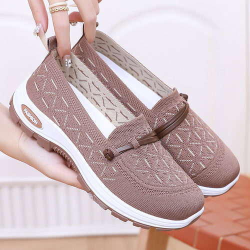 Femme Stilfulde Slip-On Komfort Sneakers med dekorativt strikdesign Stilla