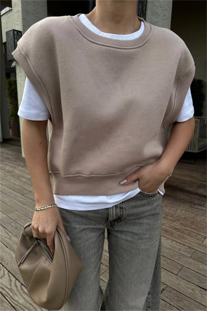 Kvinder casual oversized sweatshirt med brede ærmer og høj talje Skovae