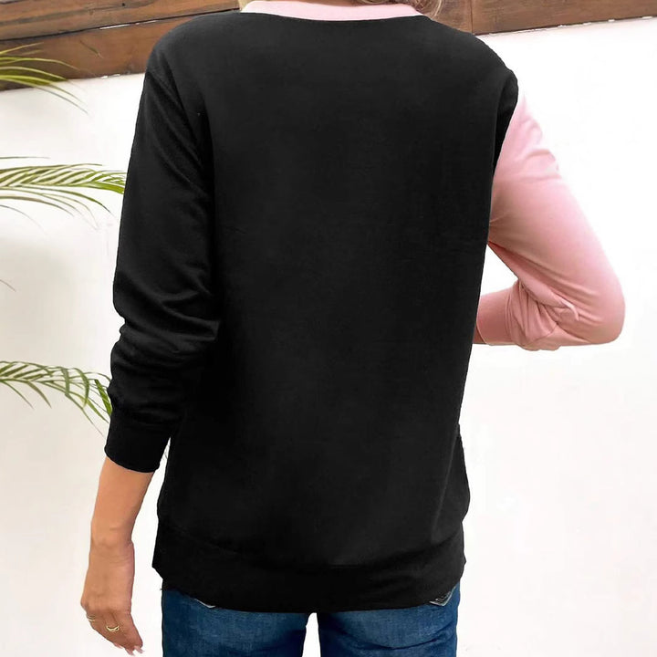 Dame sweatshirt med glitrende diagonalt indlæg Stilla