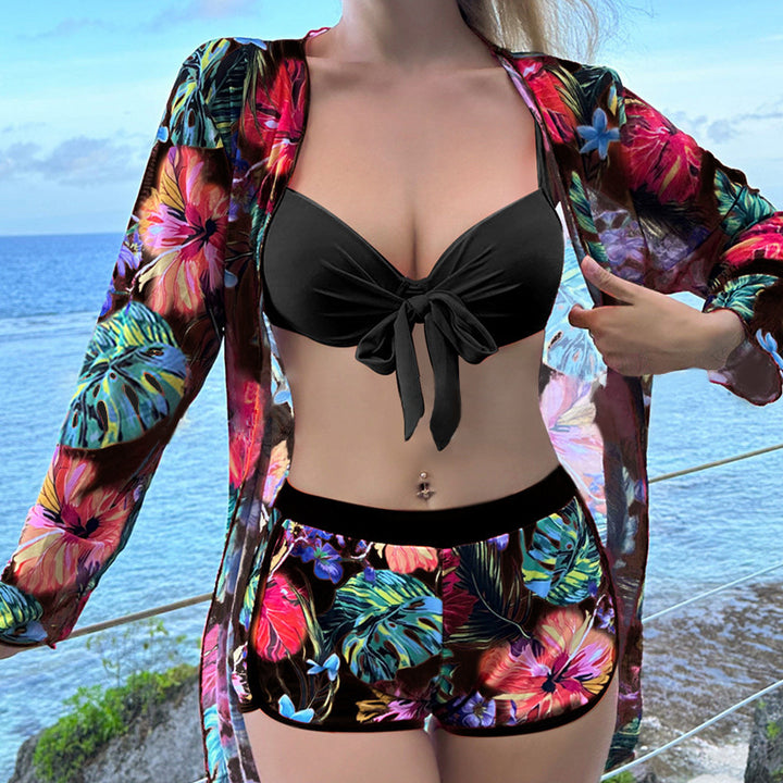 Dame badedragt med blomster kimono Skovae