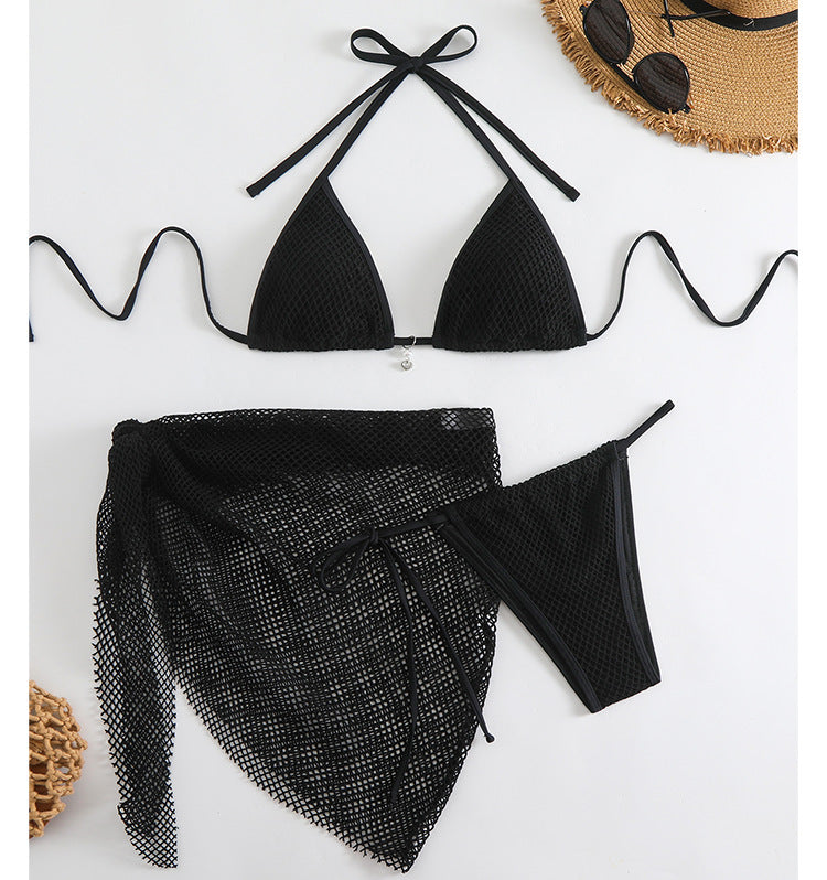 Dame Bikini-sæt med elegant netdesign og justerbare stropper Stilla