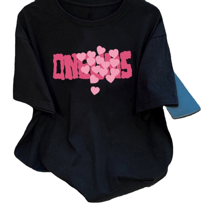 Dame Grafik T-shirt med kreativt hjerte-design Stilla