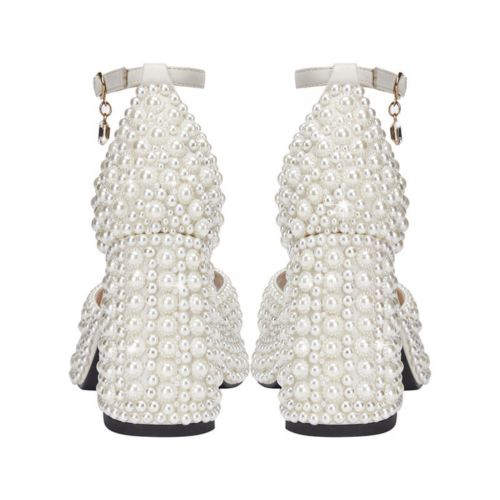 Femme Elegante Perle Blokhæl Sandaler Stilla