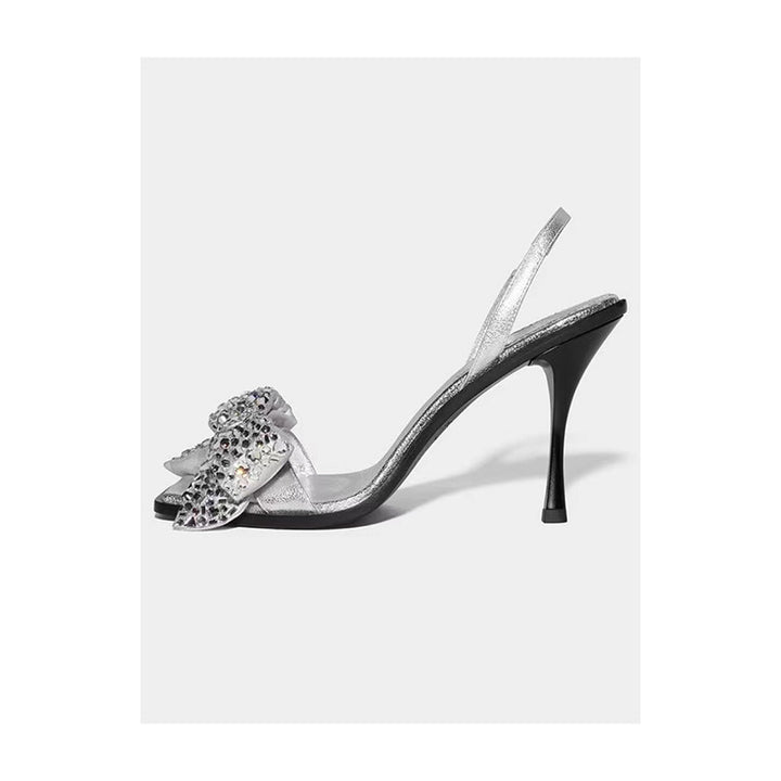 Femme Stylish Strass-dekoreret Slingback-hæle Stilla