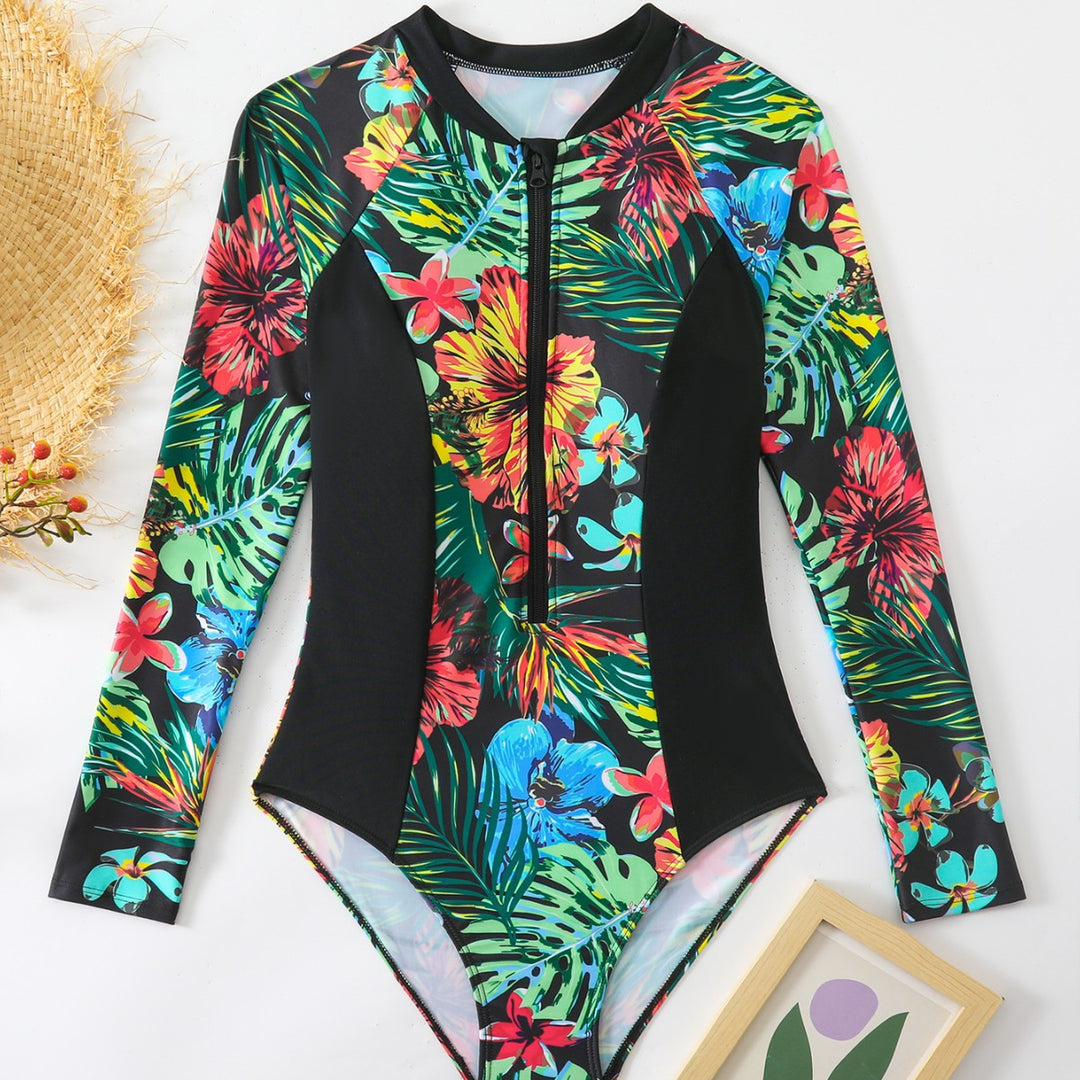 Dame one-piece baddragt med blomster mønster Skovae