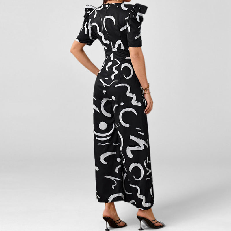 Kvinder Elegant Jumpsuit med Stilfuldt Grafisk Mønster Stilla