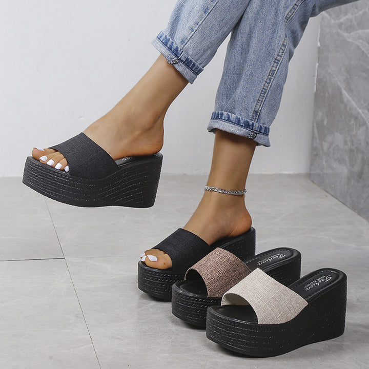 Dame Wedge-sandaler med elegant stofoverdel og skridsikker sål Stilla