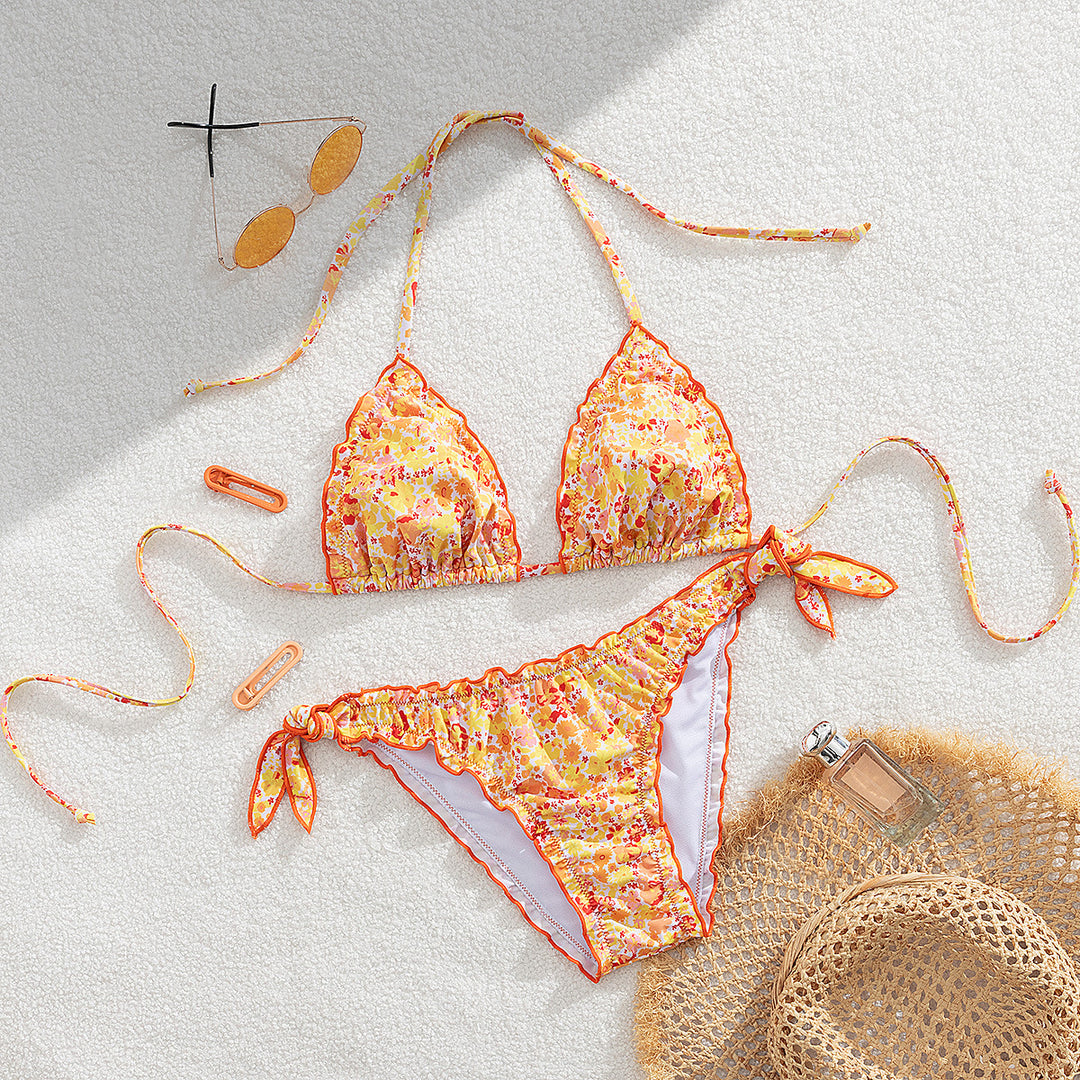Damer floral mønstret trekant-bikini Skovae
