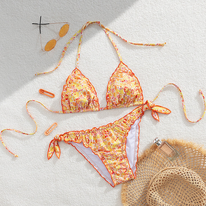 Damer floral mønstret trekant-bikini Skovae