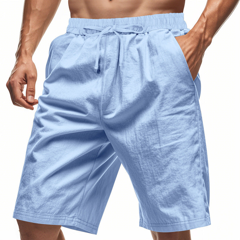 Herrer i afslappede bomuldsblandings fritidsshorts med elastisk talje og sidelommer Skovae