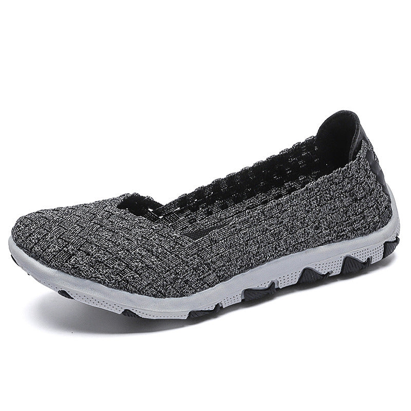 Dame nan strikket Slip-On fritidssko med flettet overdel og skridsikker flexsål Skovae