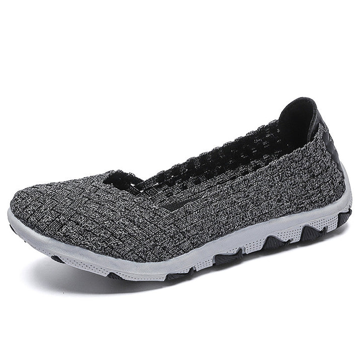Dame nan strikket Slip-On fritidssko med flettet overdel og skridsikker flexsål Skovae