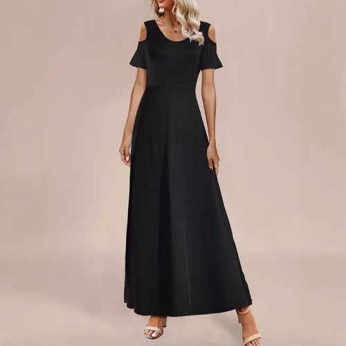 Dame Maxi-Kjole med elegante Cut-Out-ærmer Stilla