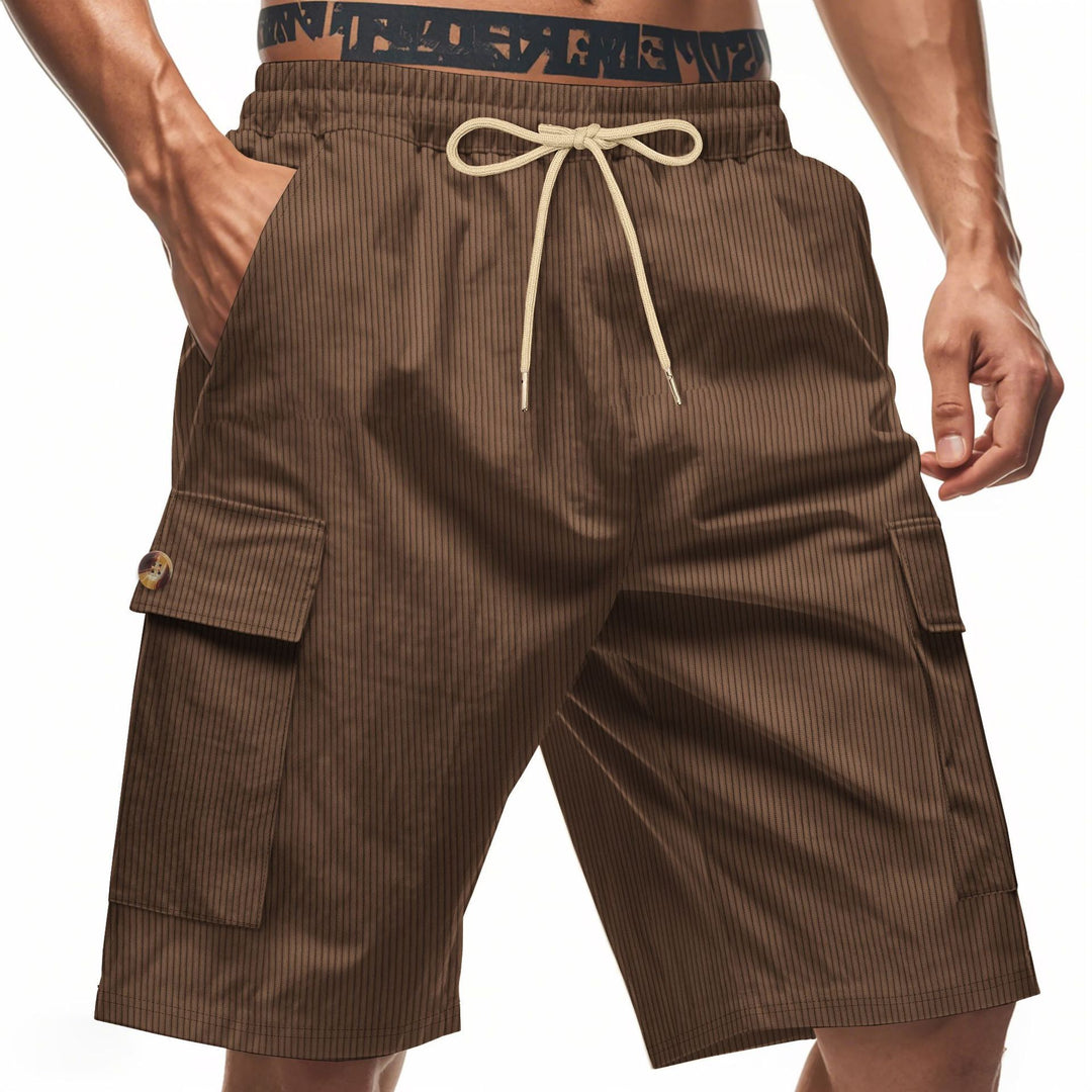 Herrer Cargo-shorts med praktisk snøre og struktureret design Stilla