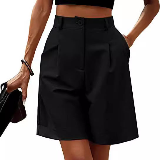 Dame Elegante Plisserede Shorts med praktiske lommer Stilla