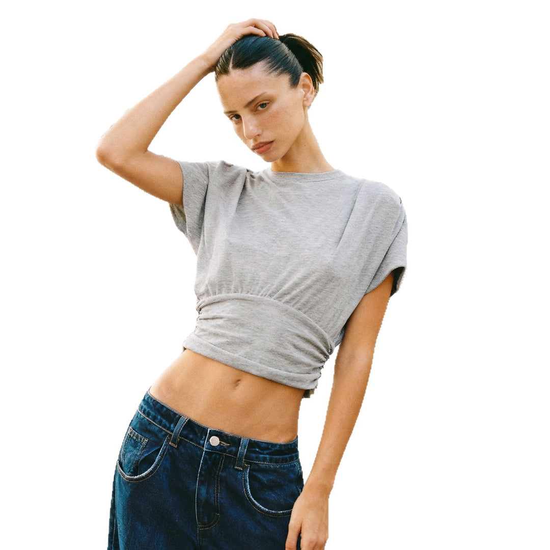 Damer casual oversized top med flæsedetaljer Skovae